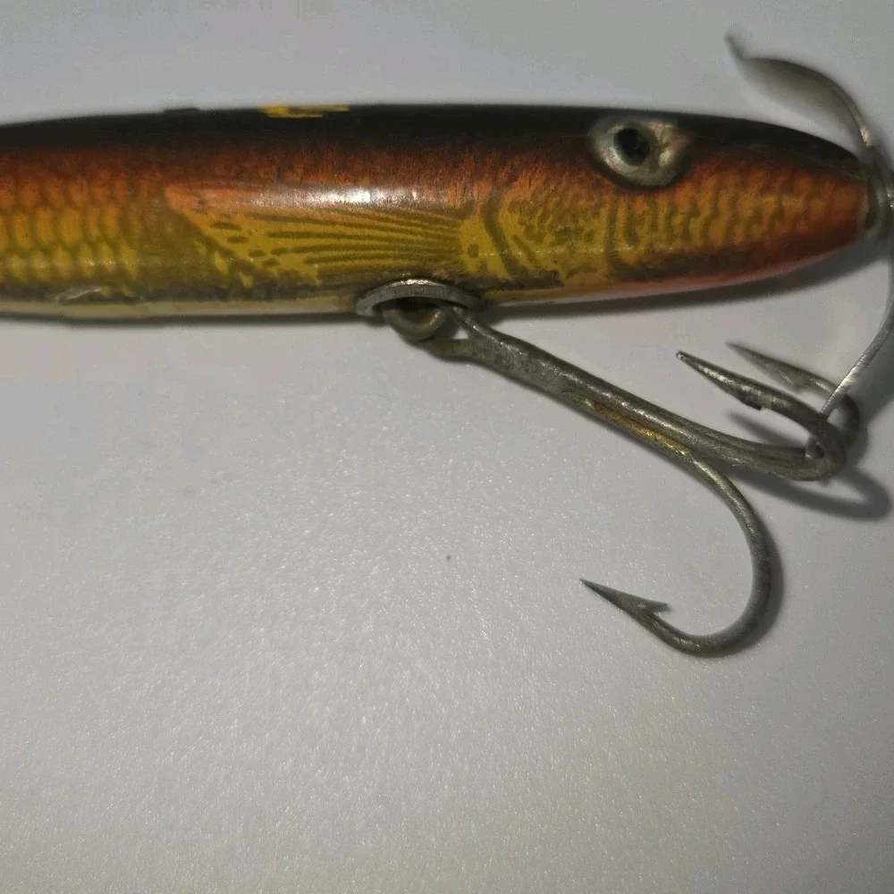 Vintage Shakespeare Slim Jim Honor Built Wood‎ Fishing Lure Propeller USA 4.5 In